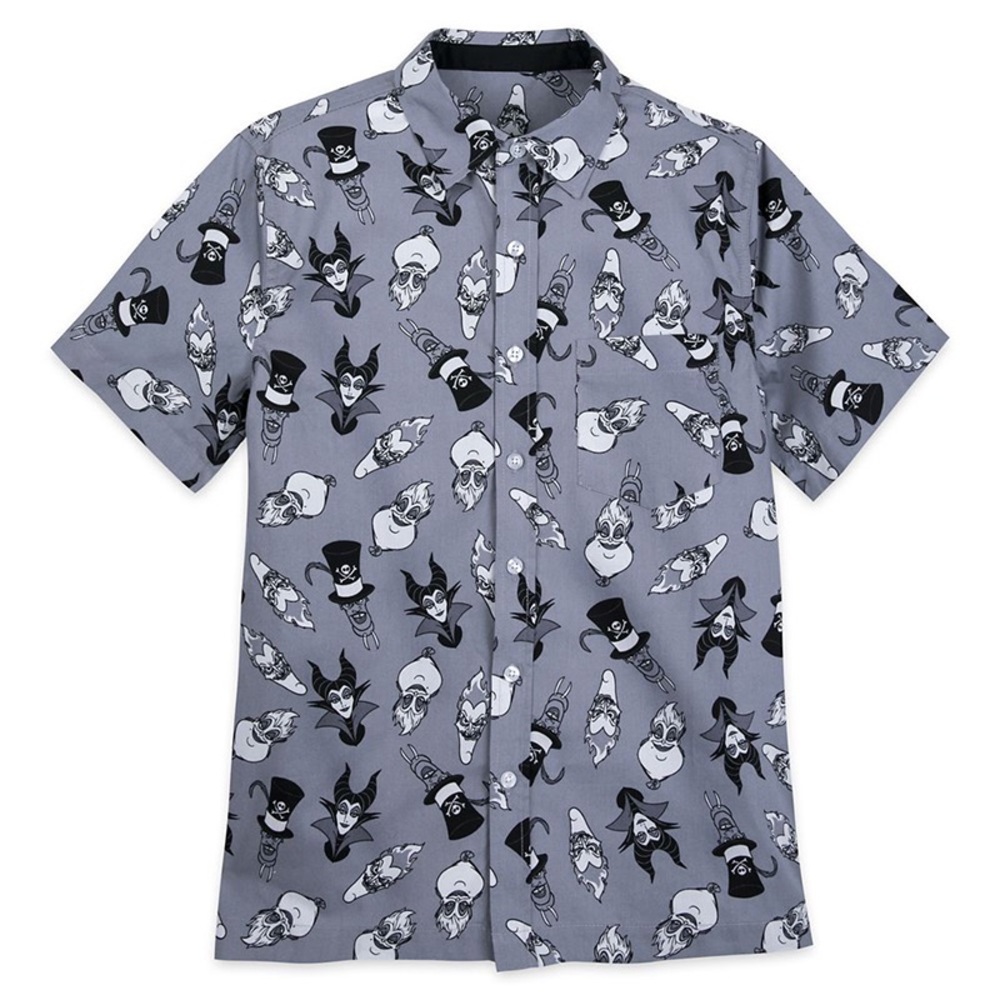 Disney Gray and Black Villians Button Down Shirt